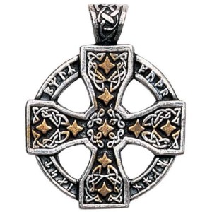 Runic Celtic Cross Pewter Pendant