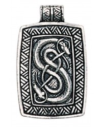 Loki Urnes Snakes Pewter Norse God Pendant