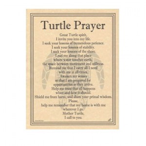 Turtle Animal Spirit Prayer Parchment Poster