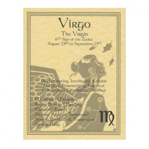 Virgo Zodiac Parchment Poster