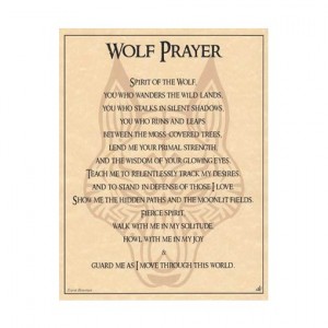 Wolf Prayer for Strength Parchment Poster