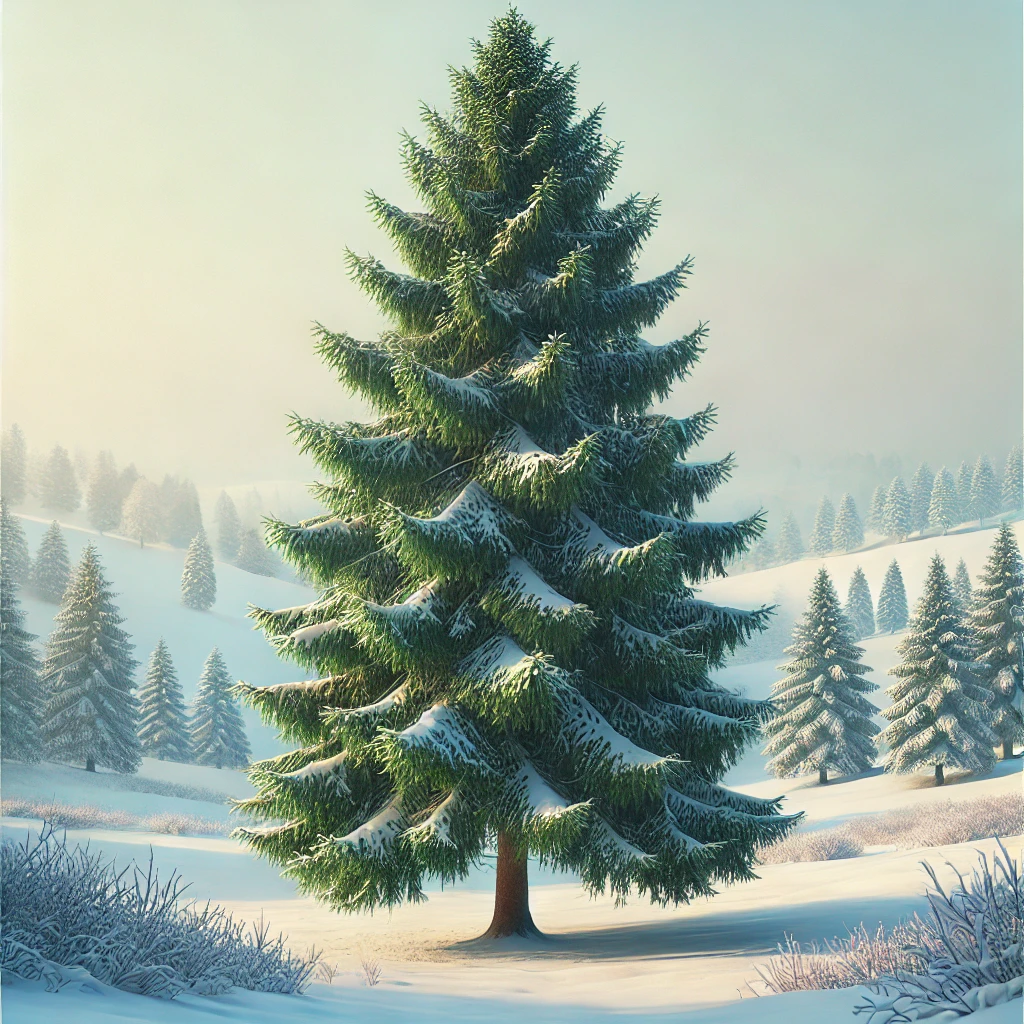 evergreen tree in the snow